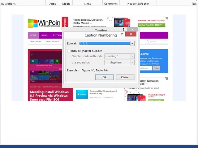 Cara Menambahkan Caption di Word 2013