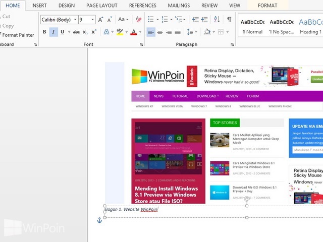 Cara Menambahkan Caption di Word 2013