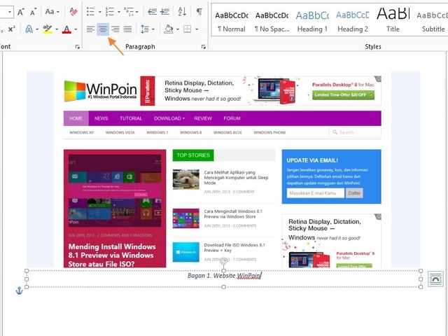 Cara Menambahkan Caption di Word 2013