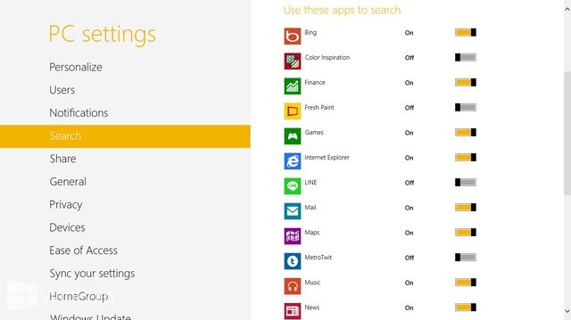 Cara Menentukan Aplikasi Apa Saja yang Digunakan untuk Pencarian Windows 8