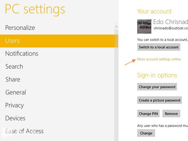 Cara Mengganti Nama Akun Microsoft di Windows 8