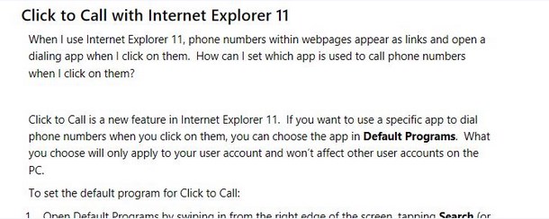 Internet Explorer 11 Dilengkapi Fitur Click to Call