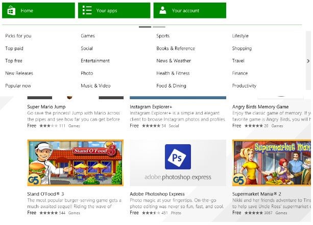 Inilah Tampilan Windows Store dan SkyDrive di Windows 8.1