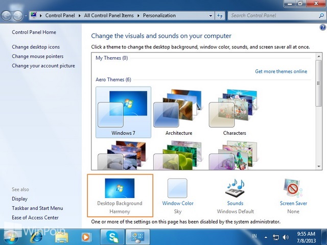 Cara Tidak Bisa Mengganti Background Desktop di Windows 7