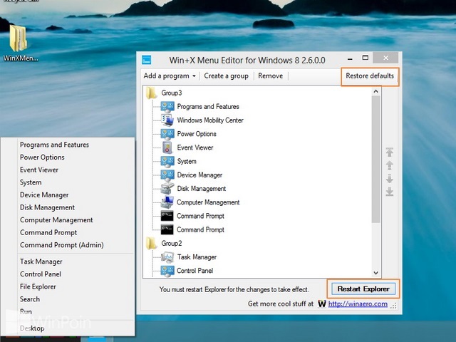 Cara Mengedit Power User Task Menu Windows 8