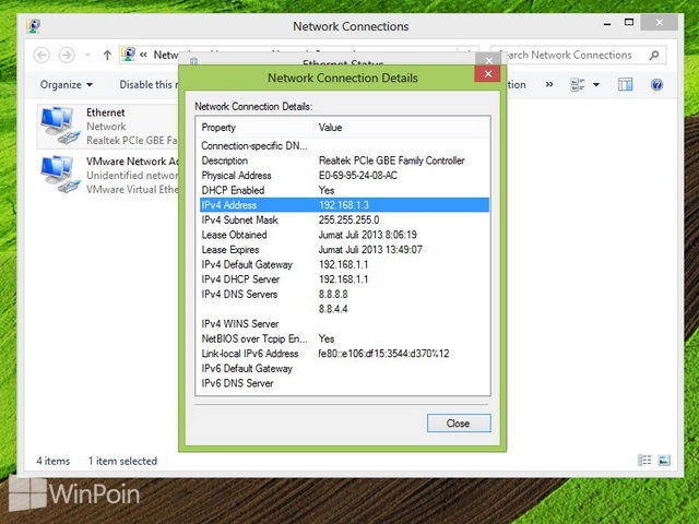 Cara Mengetahui IP Address di Windows 8