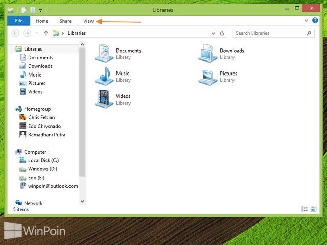 Cara Membuka Folder Options di Windows 8