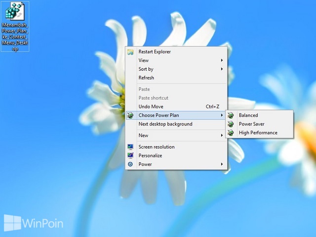 Cara Menambahkan Menu Power Plan di Klik Kanan Windows 7 & 8