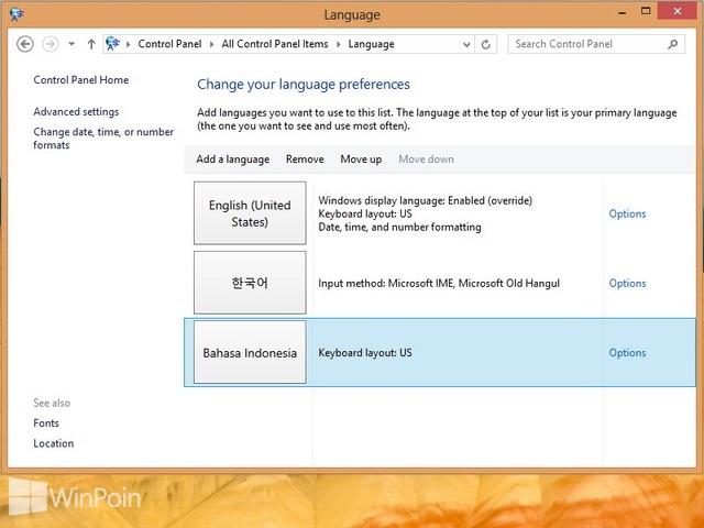 Cara Menambah dan Menghapus Language Packs di Windows 8