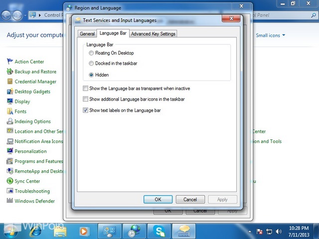 Cara Menampilkan Language Bar di Windows 7