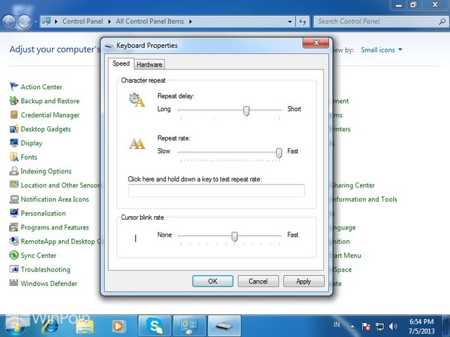 Cara Mengatur Kecepatan Blink Cursor di Windows 7