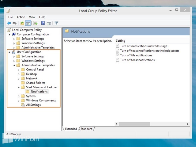 Cara Mematikan dan Mengaktifkan Notifikasi Toast di Windows 8