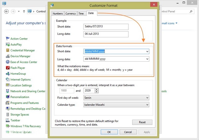 Cara Mengganti Format Tanggal di Windows 8