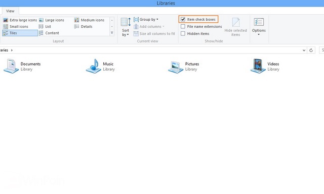 Cara Menghilangkan Check Box Select Item di Windows 8