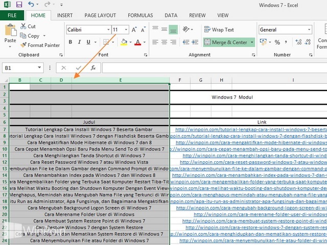 Cara Menyembunyikan Baris dan Kolom di Excel 2013