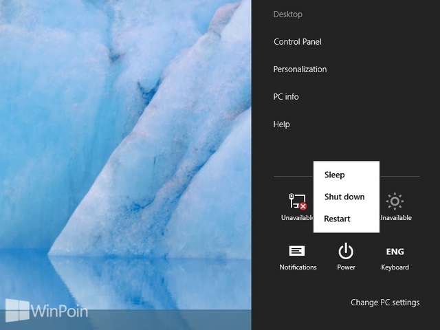 Cara Lock, Log off, Restart, Shut Down, dan Switch User di Windows 8