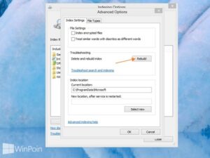 Cara Rebuild Index Option di Windows 8