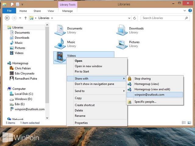 Cara Sharing File atau Folder Windows 8