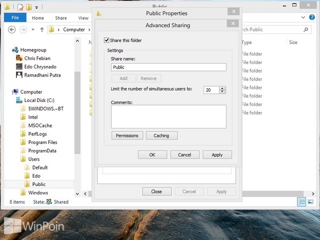 Cara Sharing File atau Folder Windows 8