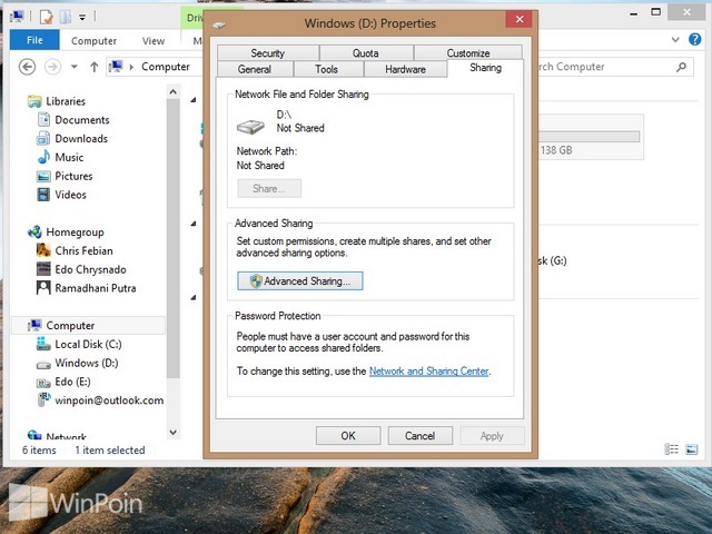 Cara Sharing File atau Folder Windows 8