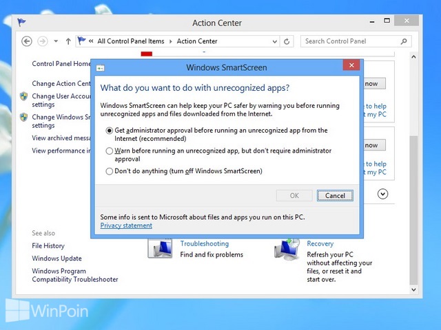 Cara Mematikan Windows SmartScreen di Windows 8