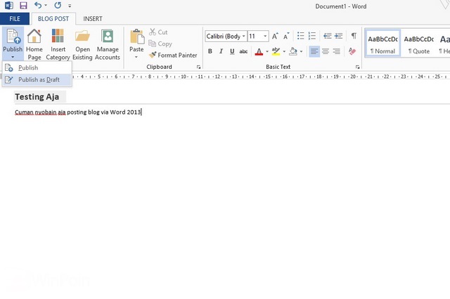 Cara Membuat Post Blog dengan Microsoft Word 2013