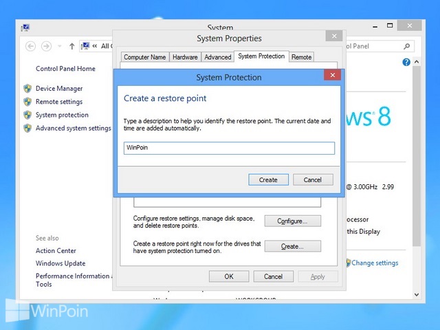 Cara Membuat System Restore di Windows 8