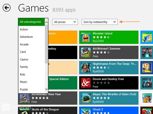 Cara Mencari Aplikasi dari Windows Store di Windows 8