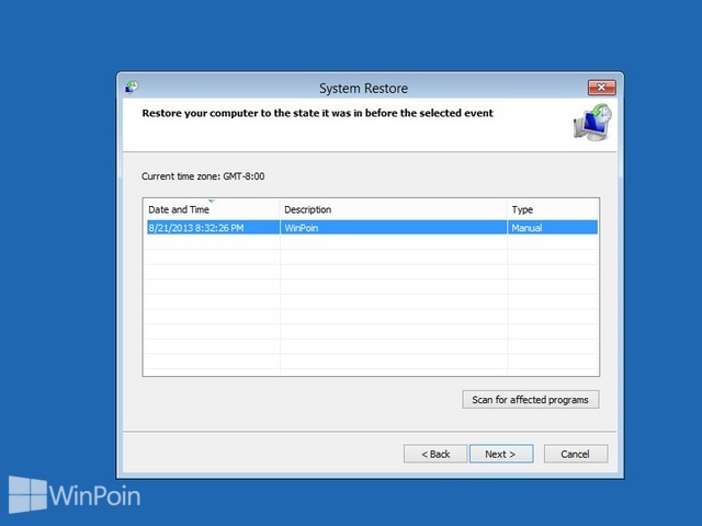 Cara Menggunakan System Restore Windows 8