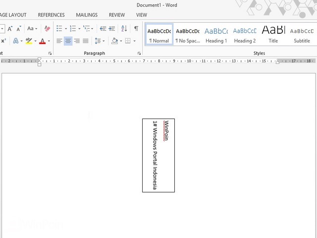 Cara Mengubah Arah Text di Word 2013