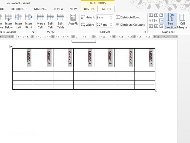 Cara Mengubah Arah Text di Word 2013