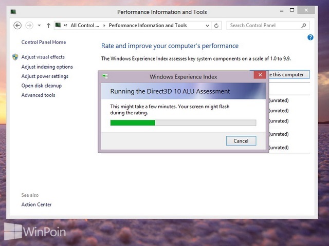 Cara Update atau Refresh Score Windows Experience Index di Windows 8