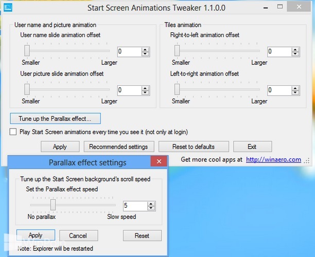 Download Start Screen Animations Tweaker Windows 8