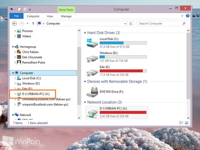 Cara Maping Network Drive Windows 7