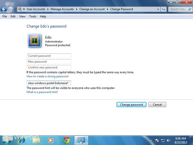 Cara Membuat Password Hint di Windows 7