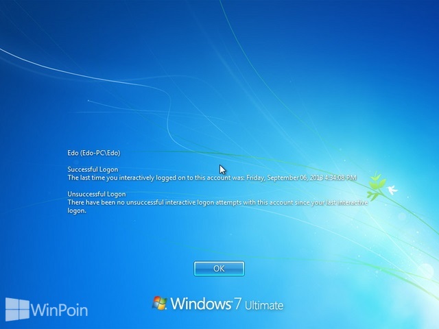 Cara Menampilkan Informasi Tentang Kapan Login Windows 7