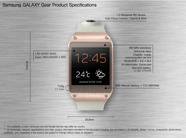 Inilah Samsung Galaxy Gear, Smartwatch Berbasis Android
