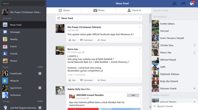 Inilah Aplikasi Facebook Official untuk Windows 8.1 [Review Esklusif]