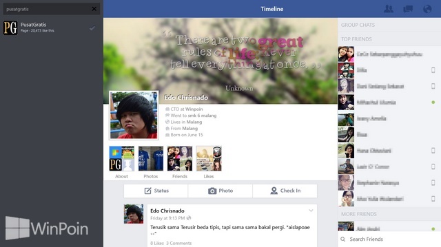 Review Aplikasi Facebook Windows 8: Memberikan Notifikasi Real Time