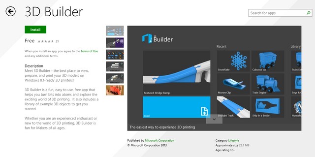 Microsoft Merilis Aplikasi 3D Printing untuk Windows 8.1