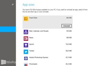 Cara Melihat Ukuran Aplikasi Modern dan Ruang Sisa di Windows 8.1