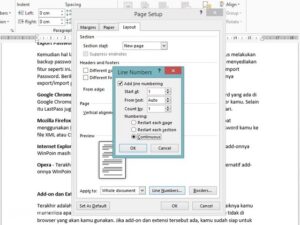 Cara Menambahkan Nomor Setiap Baris Margin di Word 2013