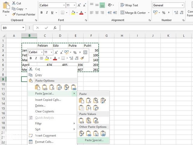 Cara Memindahkan Tempat Kolom dan Baris di Excel 2013