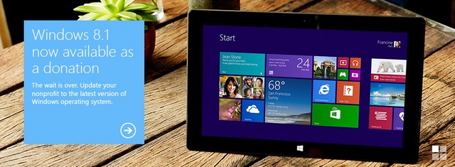 Microsoft Menggratiskan Windows 8.1 untuk Organisasi Non-Profit