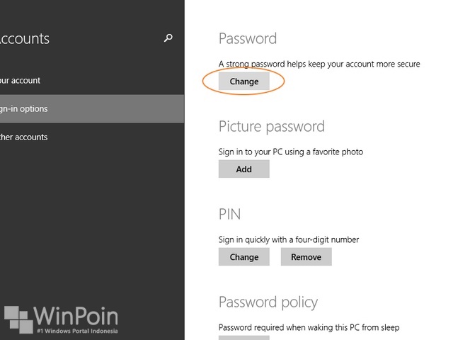 Cara Mengganti Password di Windows 8.1 (Akun Online)