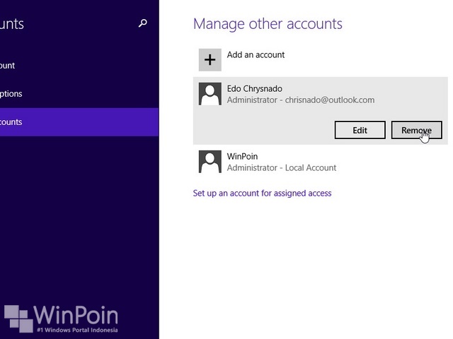 Cara Menghapus User di Windows 8.1