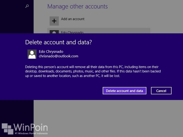 Cara Menghapus User di Windows 8.1