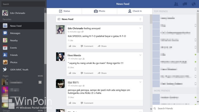 Aplikasi Facebook Windows 8.1 Menerima Update Major