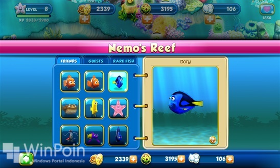 Ada Game Terbaru Lagi dari Disney, Nemo's Reef untuk Windows Phone 8