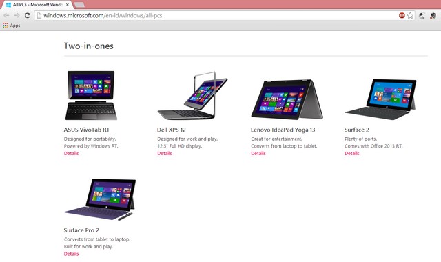 Surface 2 dan Surface Pro 2 Muncul di Halaman Microsoft Region Indonesia